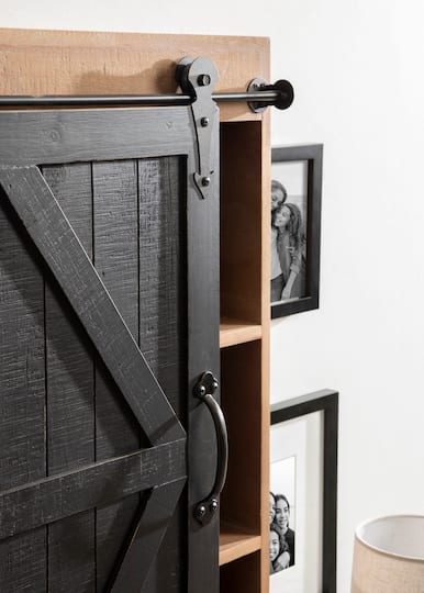 Kate and Laurel Cates Wood Sliding Barn Door Wall Storage Cabinet